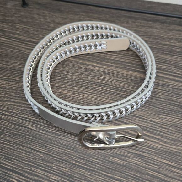 Nine West Accessories - Nine West faux leather L Chain Link Belt with Silver Buckle, NWOT, XL